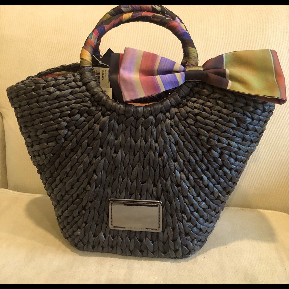 Ted Baker Straw tote with silk bow